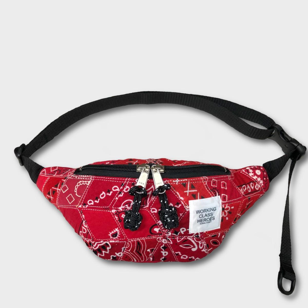 "Patchworks" Diamond Patch Bandana Fanny Pack -red | 2枚目
