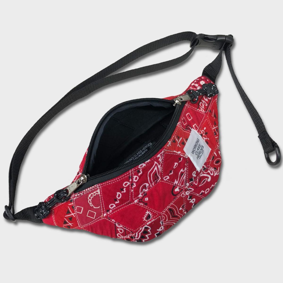 "Patchworks" Diamond Patch Bandana Fanny Pack -red | 3枚目