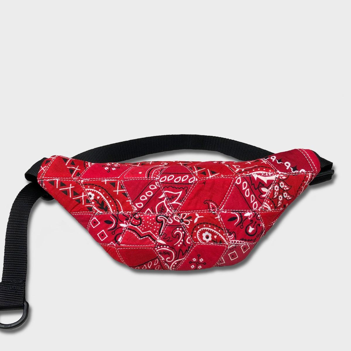 "Patchworks" Diamond Patch Bandana Fanny Pack -red | 4枚目