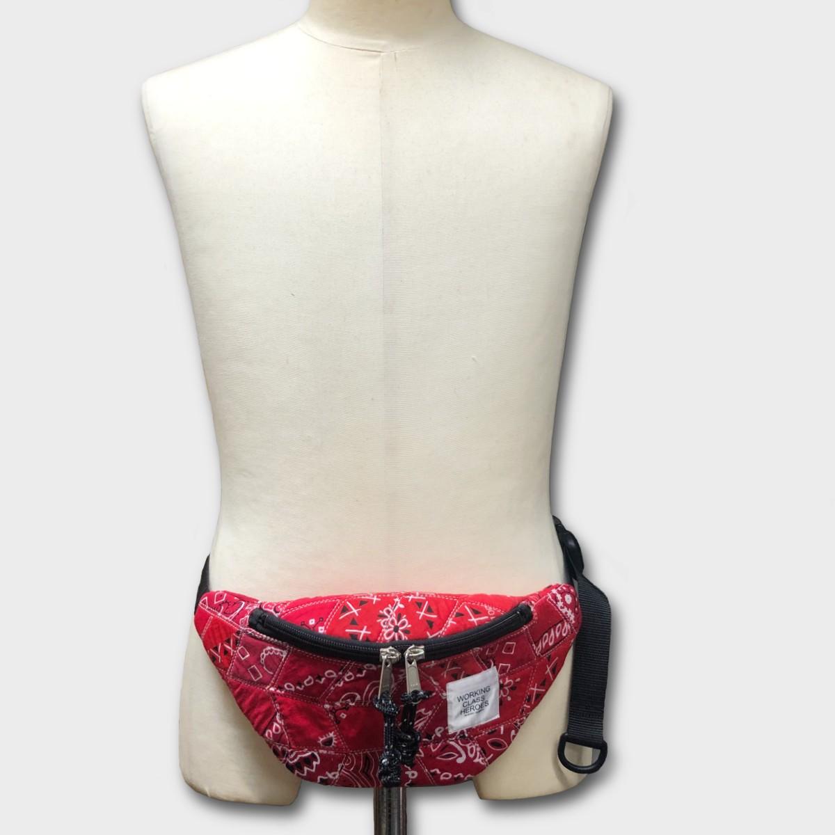 "Patchworks" Diamond Patch Bandana Fanny Pack -red | 5枚目