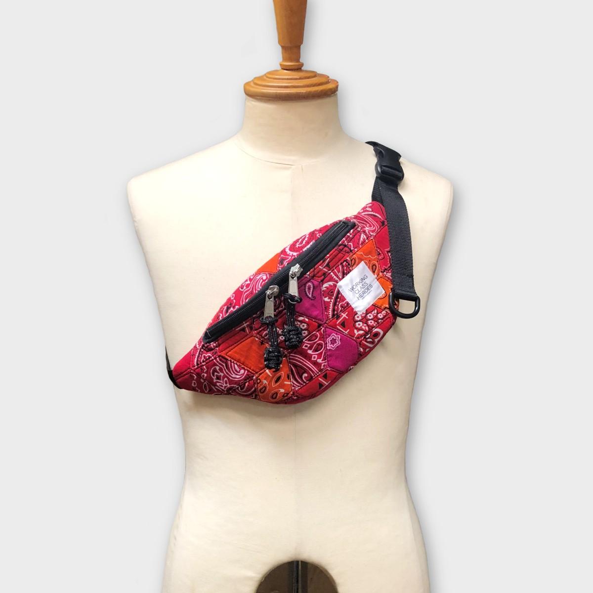 "Patchworks" Diamond Patch Bandana Fanny Pack -red mix | 6枚目