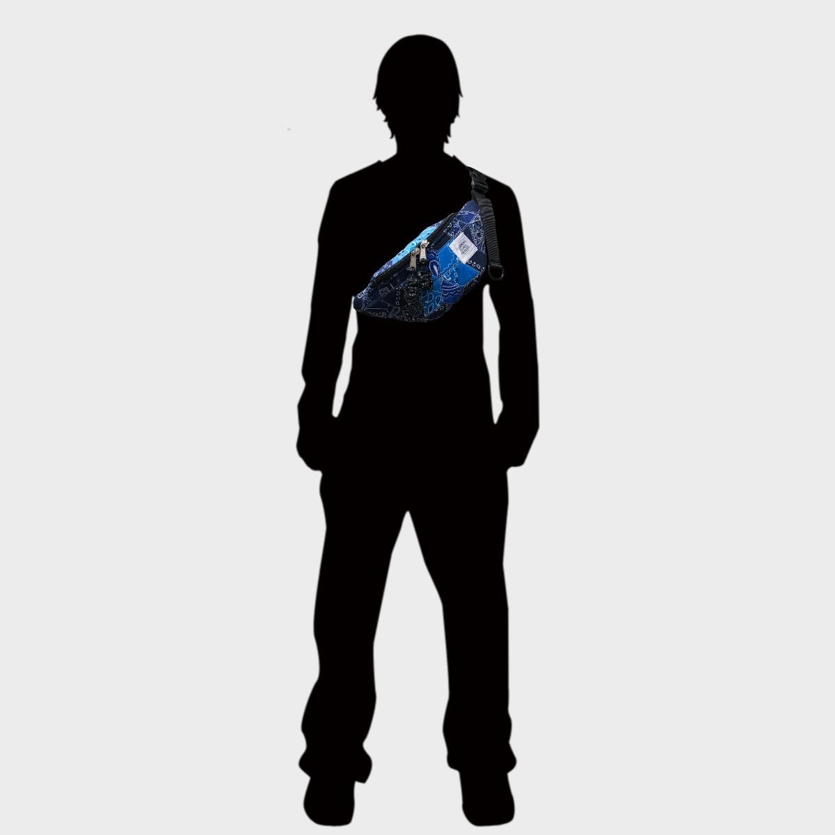 "Patchworks" Diamond Patch Bandana Fanny Pack -blue mix | 6枚目