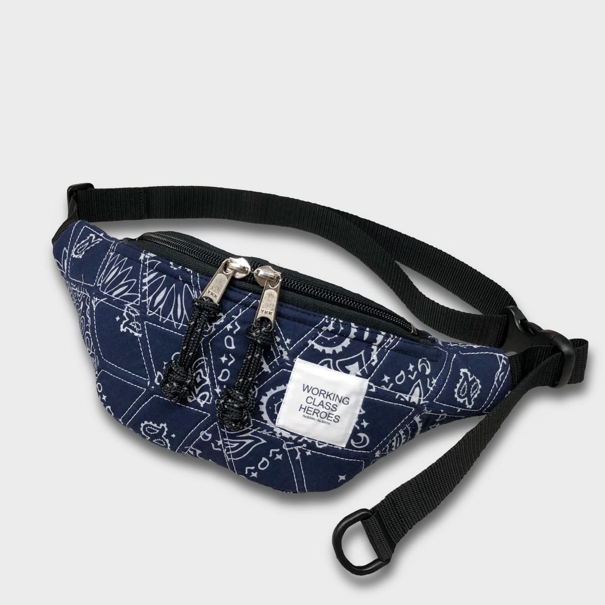 "Patchworks" Diamond Patch Bandana Fanny Pack -navy