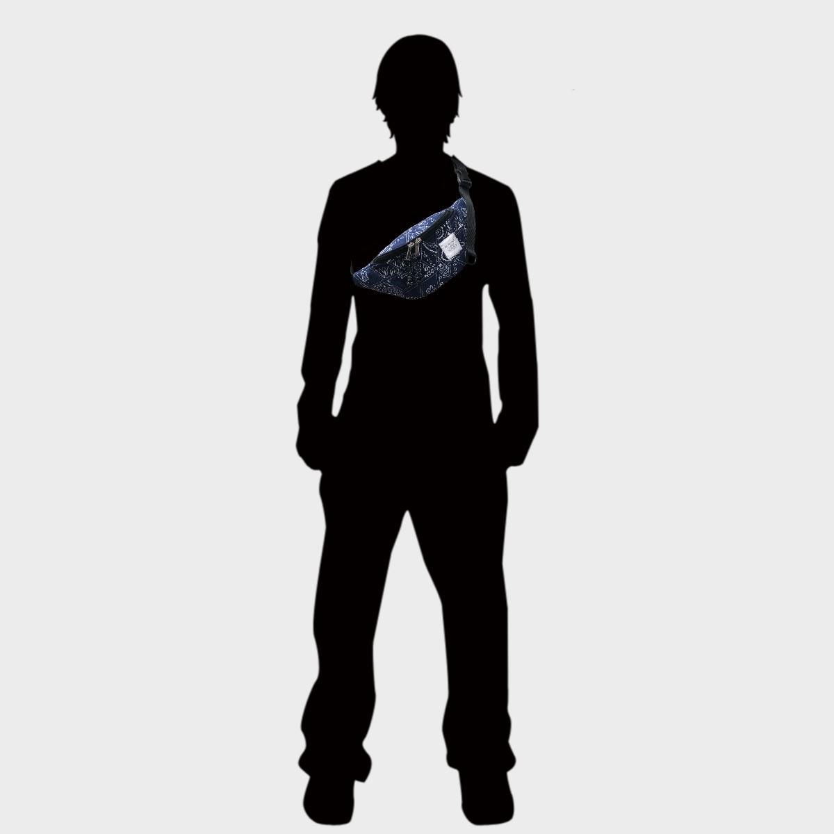 "Patchworks" Diamond Patch Bandana Fanny Pack -navy | 8枚目