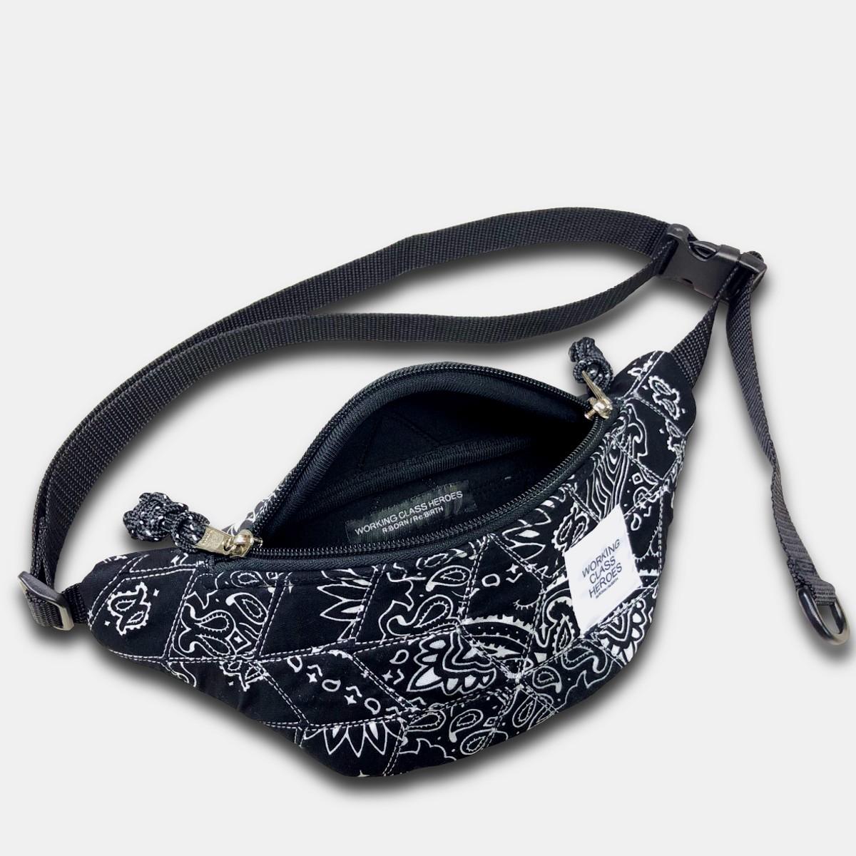 "Patchworks" Diamond Patch Bandana Fanny Pack -black | 3枚目