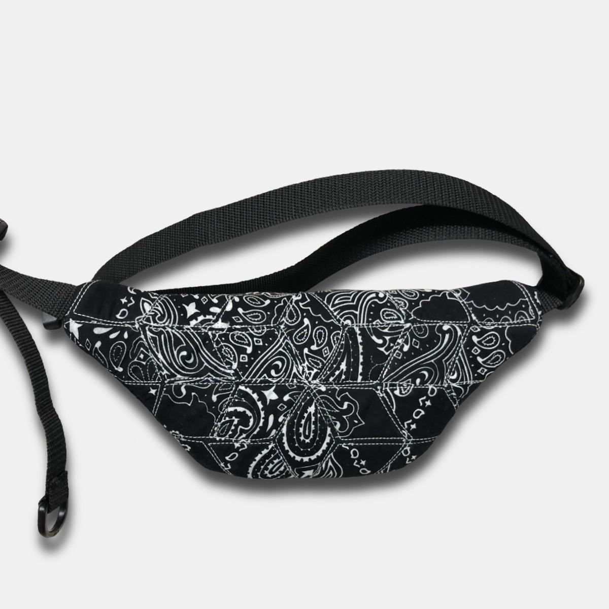 "Patchworks" Diamond Patch Bandana Fanny Pack -black | 4枚目