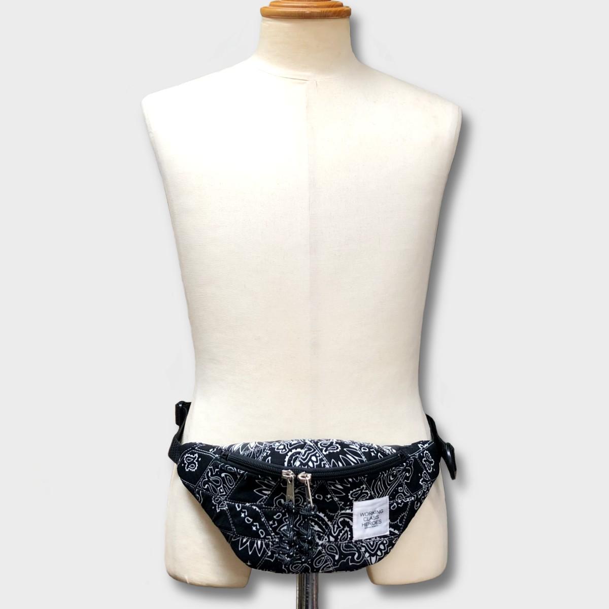 "Patchworks" Diamond Patch Bandana Fanny Pack -black | 7枚目