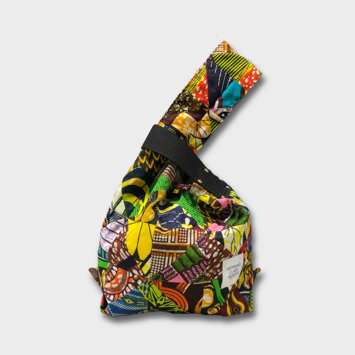 "Patchworks" Triangle patch African batik SHIJIMI Bag -blk