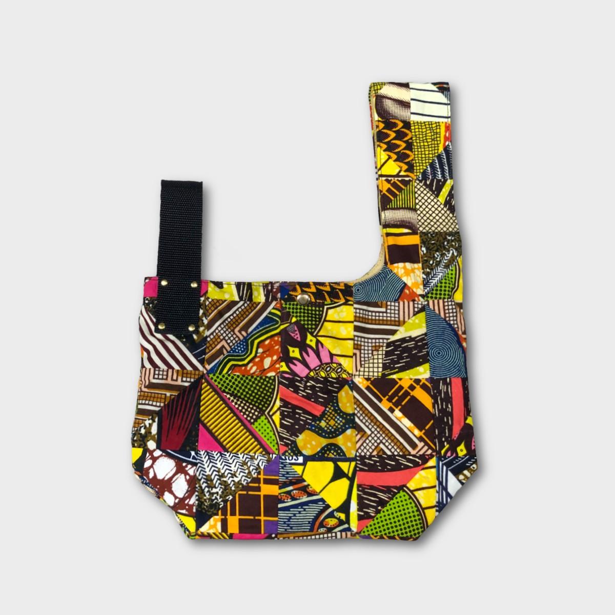 "Patchworks" Triangle patch African batik SHIJIMI Bag -blk | 5枚目