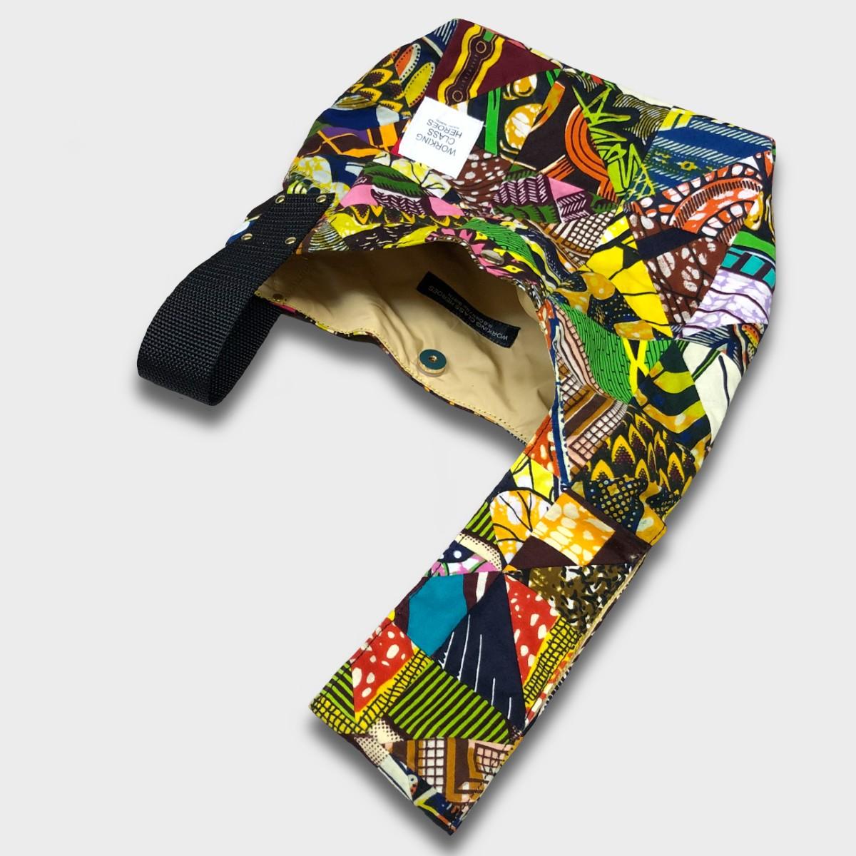 "Patchworks" Triangle patch African batik SHIJIMI Bag -blk | 6枚目