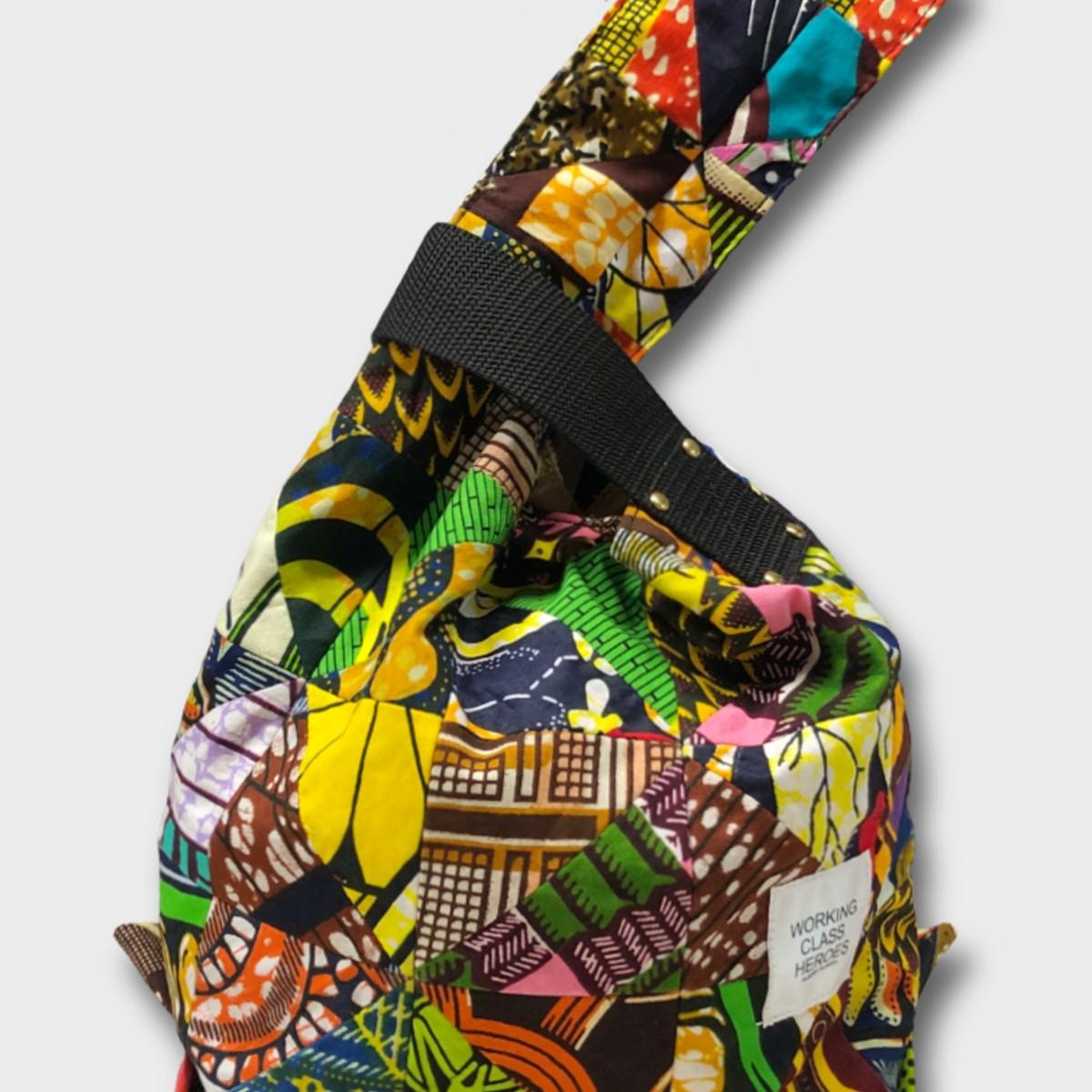 "Patchworks" Triangle patch African batik SHIJIMI Bag -blk | 7枚目