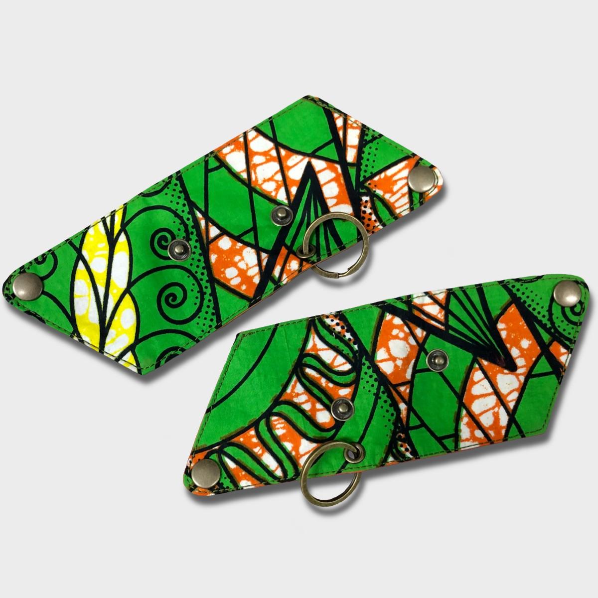 African batik Triangle Coin purse -green | 5枚目