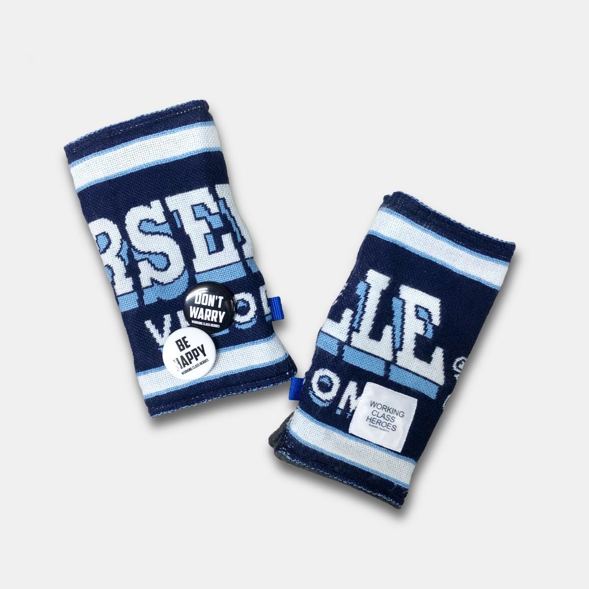 "Re;make" used soccer muffler hand warmer -OM /Blue