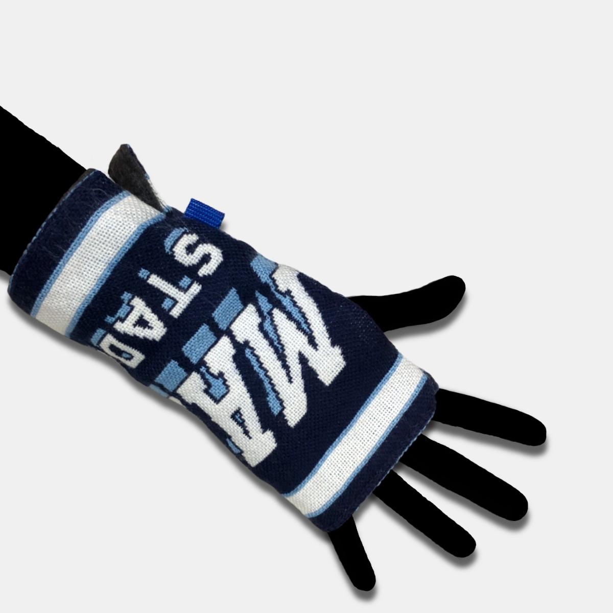 "Re;make" used soccer muffler hand warmer -OM /Blue | 5枚目