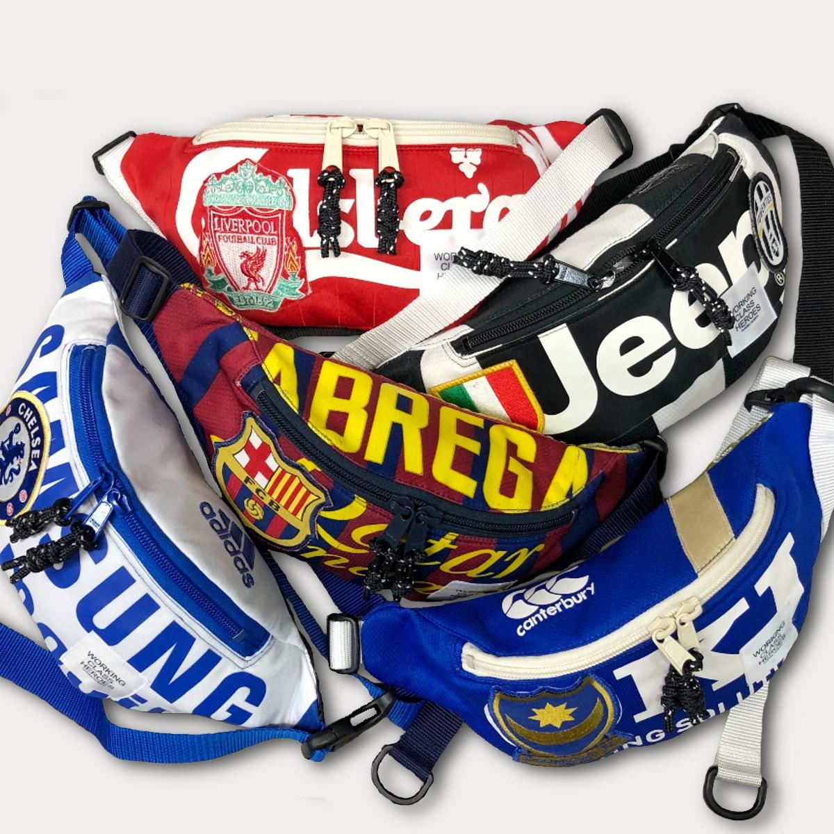 "Re;make" used soccer uniform fanny pack #02