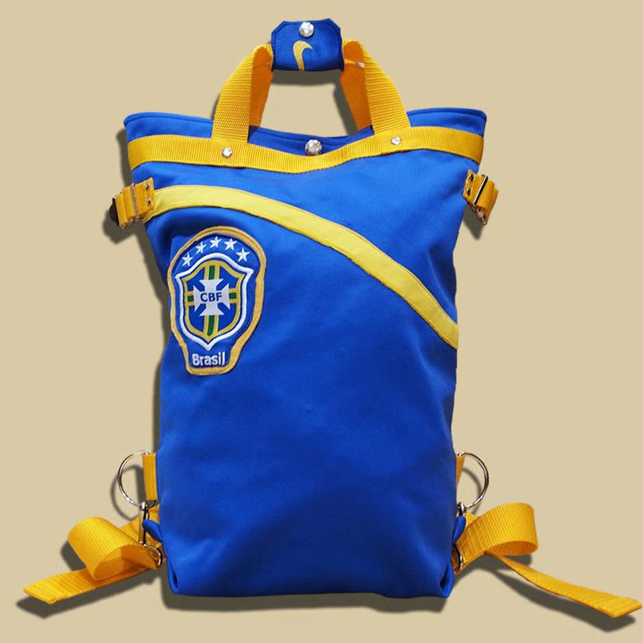 "Re;make" used soccer uniform 2way Rucksack -BNT / Blue1枚目の画像